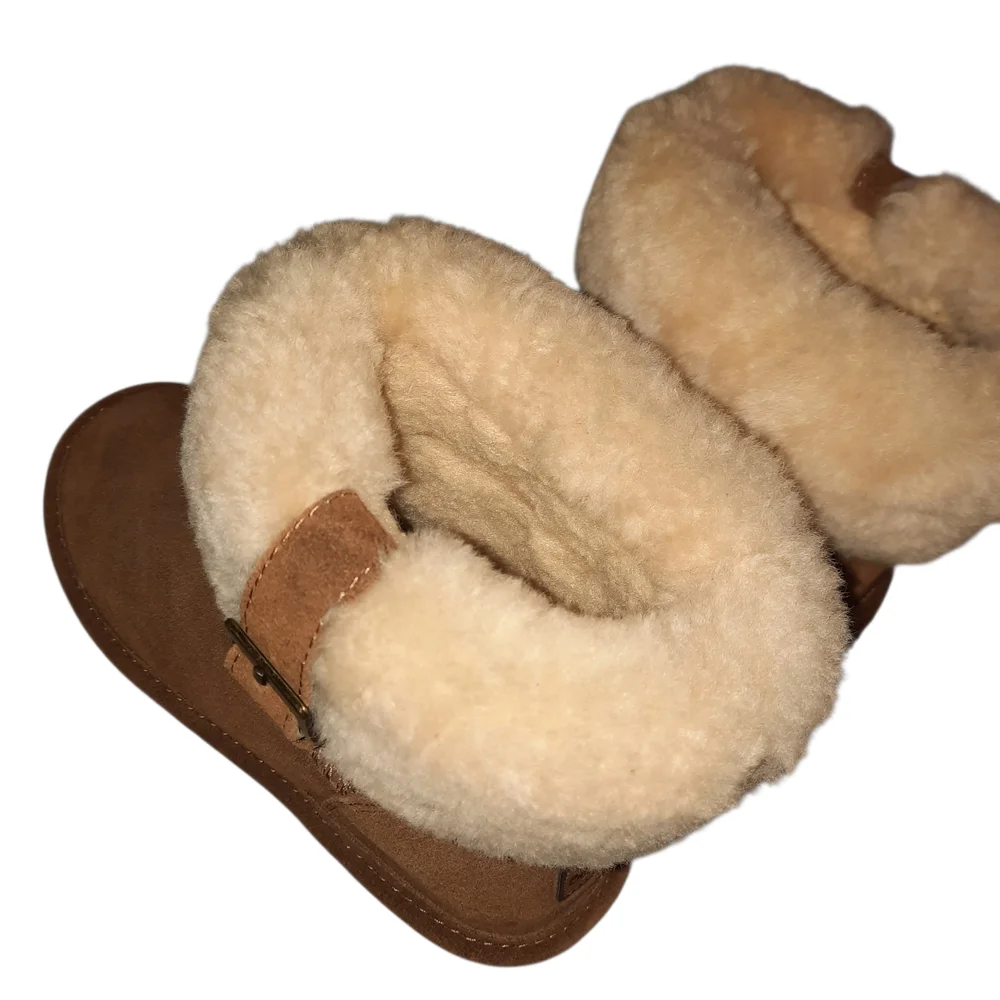 BearPaw Brown Ankle Boots with Cream Fur - Picture 5 of 8